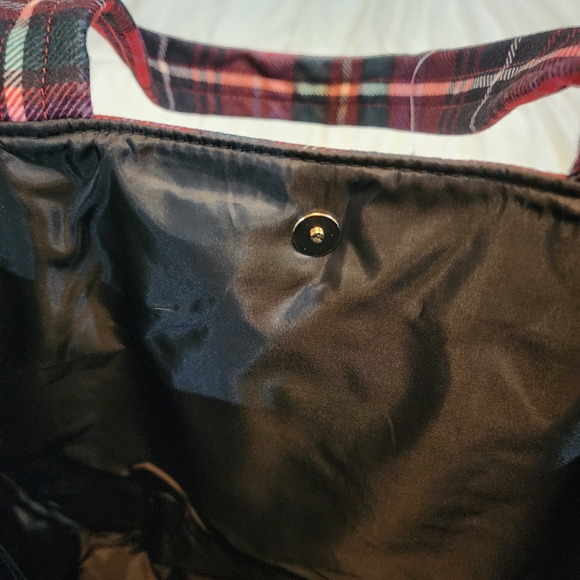 Victoria's Secret red green white plaid tote bag NWT - Picture 7 of 11